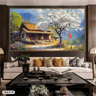 Tranh Canvas Tây Bắc Khung Cảnh Thơ Mộng Của Núi Rừng, Tranh Treo Tường Decor - Kích Thước từ 70*120