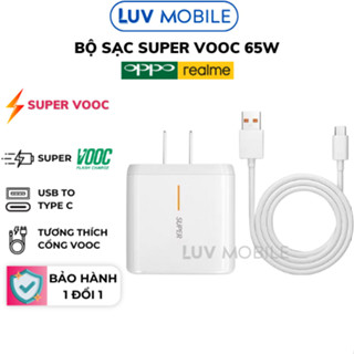 Bộ Củ và Dây Cáp Sạc Nhanh Super Vooc Oppo 65W 67W 80W 120W, Có Báo Sạc Nhanh Super Vooc Cho Các Dòng Oppo Reno Realme