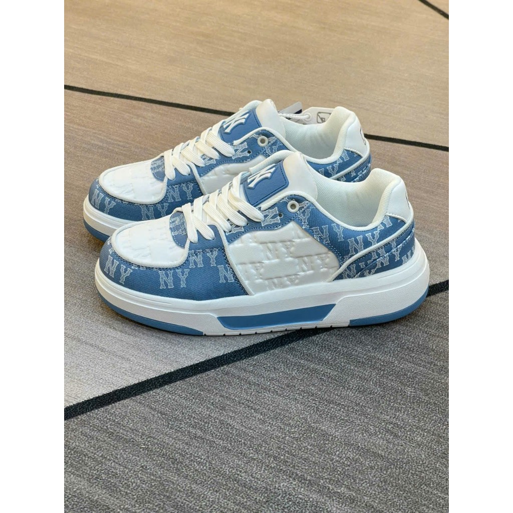 Giày MLB Chunky Liner Mid Monogram NY BLUE- MLB Ny Liner trắng xanh | Phiên bản High Quality
