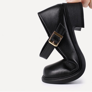Giày Mary Jane da lỳ đế đúc 5cm - 1093