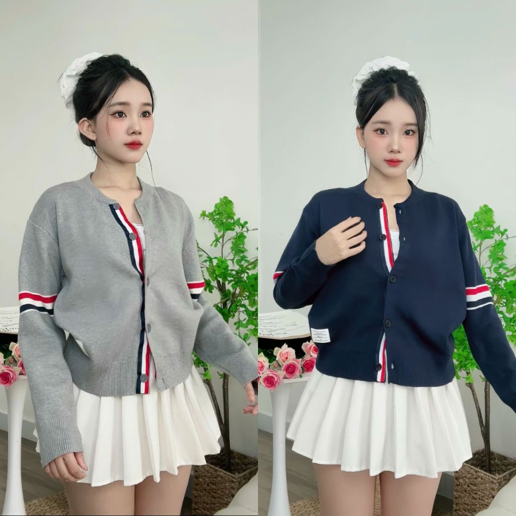 (Hàng QC) Áo Khoác Len Bomber Phối Tay Kẻ Sọc 3 Màu Chất Len Mềm Mịn, Labibi | BigBuy360 - bigbuy360.vn