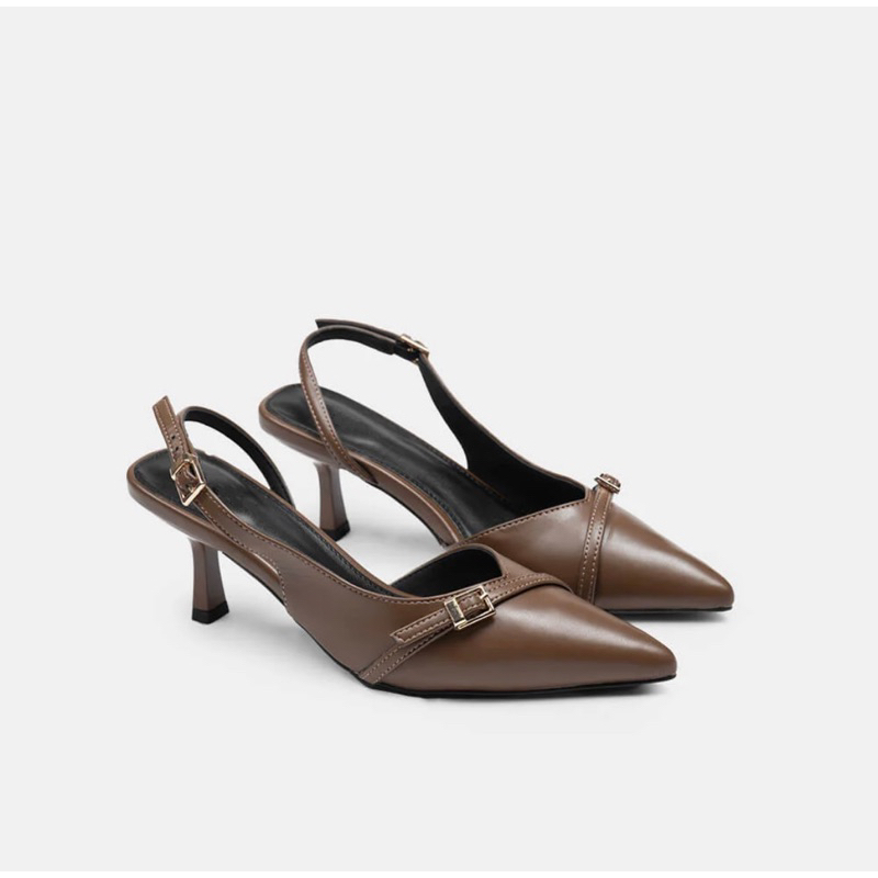 Slingback gót nhọn gắn khoá sang chảnh - 1096
