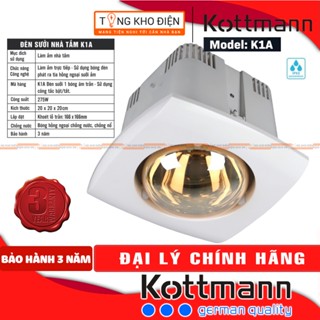 Đèn sưởi nhà tắm Kottmann 1 Âm Trần, Bóng Hồng Ngoại K1A [BẢO HÀNH 3 NĂM 1 ĐỔI 1]