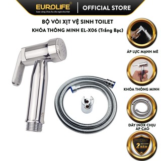 Bộ vòi xịt vệ sinh nhựa ABS mạ Chrome tăng áp Eurolife EL-X06