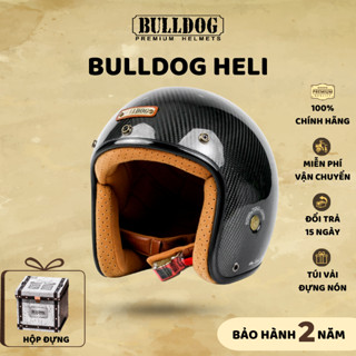 [Hàng Chính Hãng] Mũ Bảo Hiểm 3/4 BULLDOG Heli Carbon Nhẹ Chắc Chắn