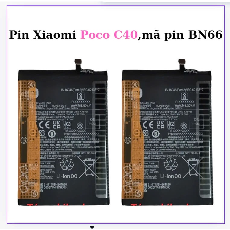 Pin BN66/PoCoC40 Xiaomi (Mới)