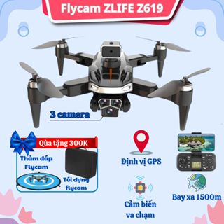 Flycam Zlife Z619 Drone Pro, Máy Bay Camera Full HD Quay Phim Chụp Ảnh, Định Vị GPS Quay Về Khi Hết Pin