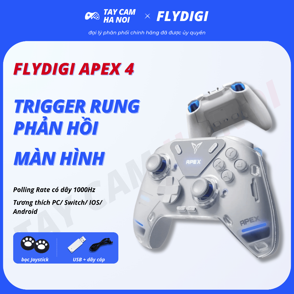FLYDIGI APEX 4, tay cầm chơi game Joystick chỉnh lực Flydigi, rung Phản Hồi lực cao cấp
