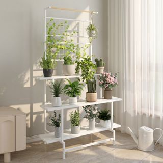 Giá đỡ hoa phòng khách đứng sàn nhiều tầng giá đỡ hoa sắt rèn trong nhà chậu pothos ban công chậu hoa cây kệ đặt