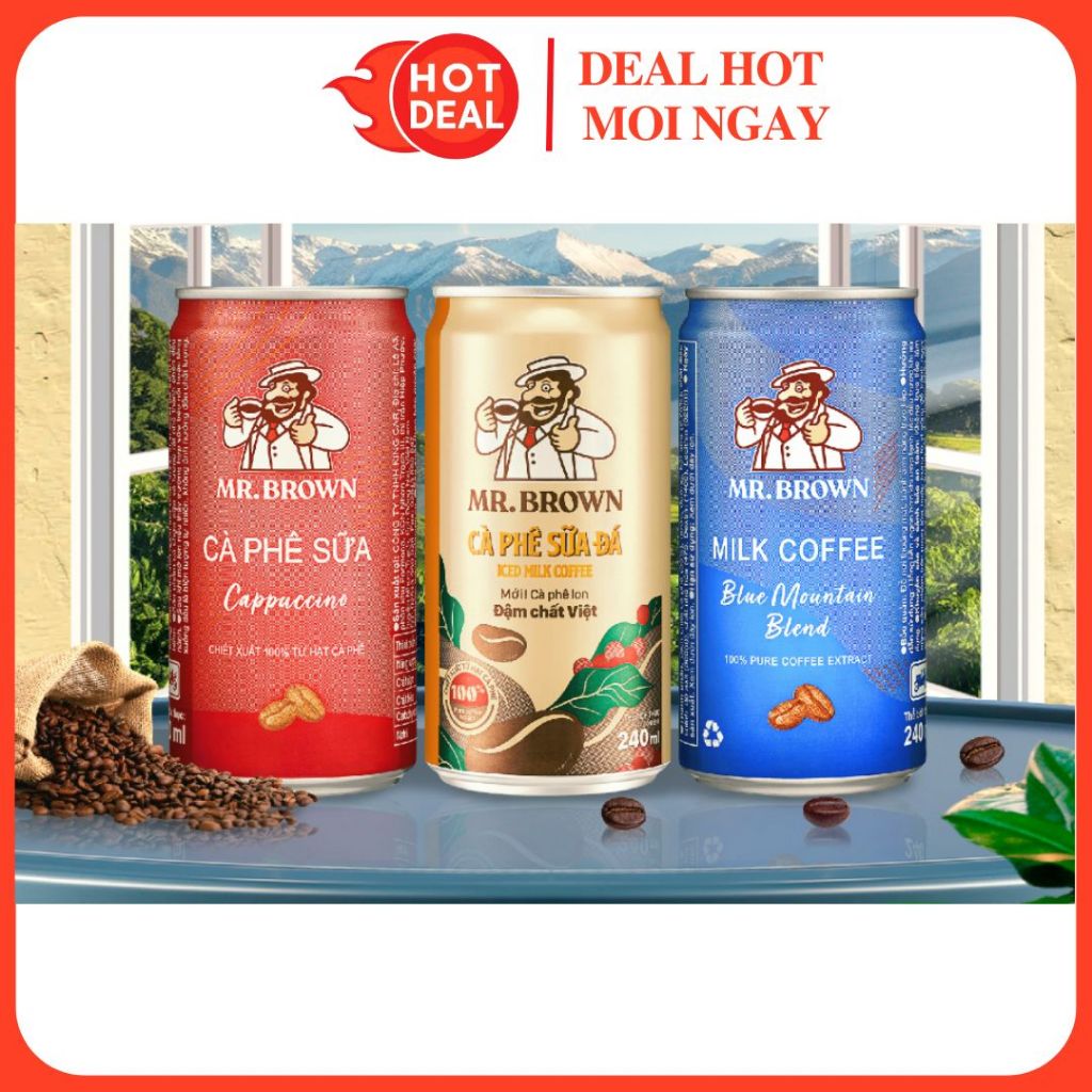 Cà Phê Lon Sữa Đá Mr.Brown Blue Mountain 240ML