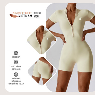Bộ Jumpsuit Gym Nữ Đùi - Chất Liệu Spandex Cao Cấp SmoothFitVN J 8294 Co Dãn 4 Chiều - Gym, Yoga, Pilates, Pickleball