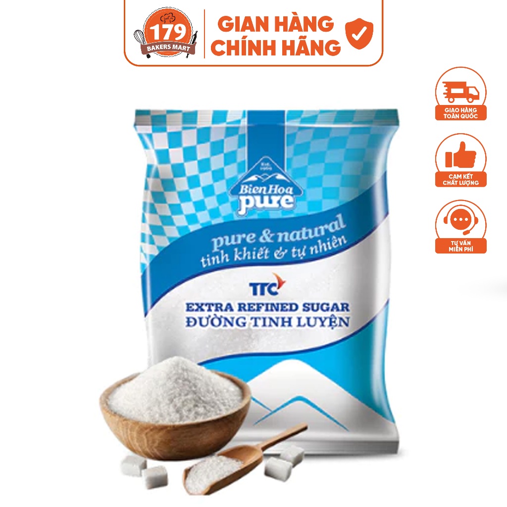 Đường cát trắng, đường biên hòa pure 1kg