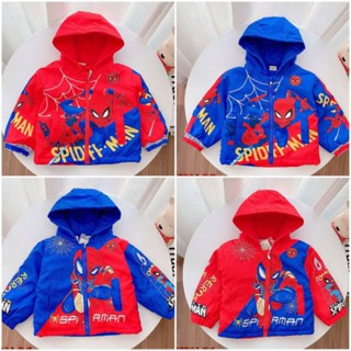  Áo khoác phao siêu nhân người nhện lót nỉ cao cấp cho bé trai 