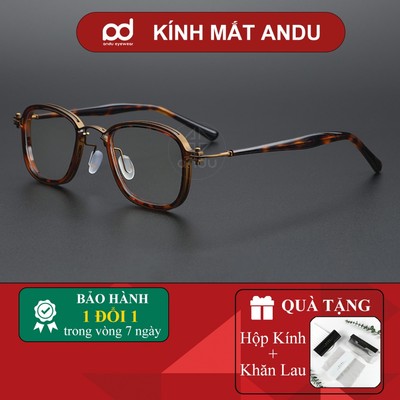 Gọng kính cận thời trang nam nữ ANDU dáng vuông chống tia UV chất liệu titanium cao cấp - 2202