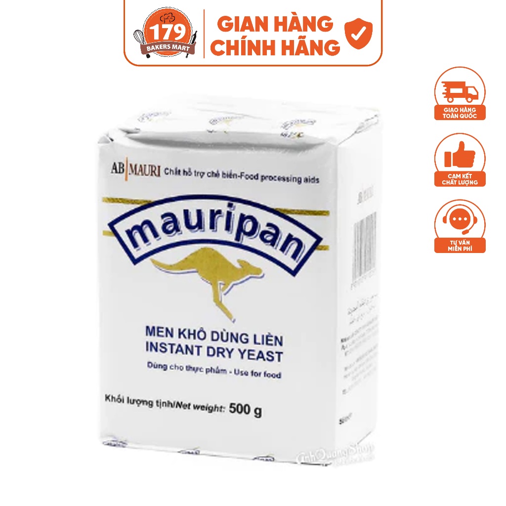 Men khô ngọt Mauripan Insrant Dry Yeast 500g (chuột vàng), men khô dùng liền làm bánh mì, bánh ngọt,...