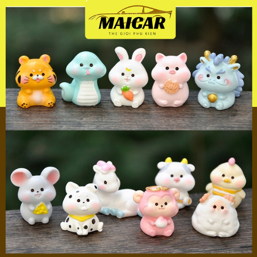 12 Con Giáp Mini Cute Trang Trí Taplo Xe Hơi, Văn Phòng, Bàn Làm Việc Ngộ Nghĩnh TGPKOT94