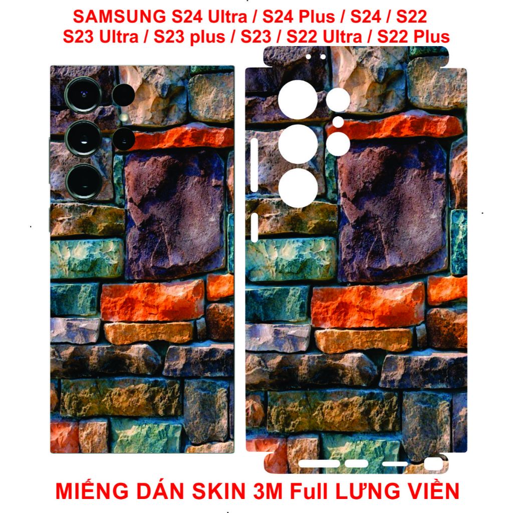 Miếng dán Skin Full lưng viền SAMSUNG S24 Ultra / S24 plus/ S23 Ultra / S22 / S23 plus/ S22 plus, S2