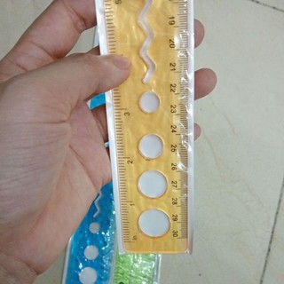 Combo 3 chiếc Thước kẻ Dẻo 30cm có hình học