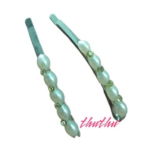 Một cặp Kẹp tóc đính hạt kim loại (6cm)
