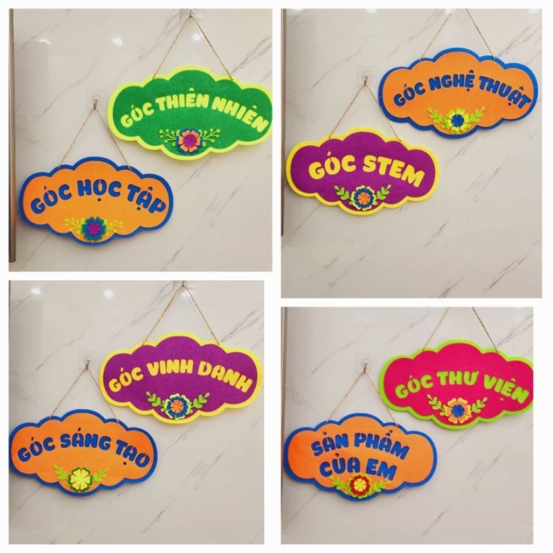 Bảng tên góc Stem, Góc thư viện, góc thiên nhiên...