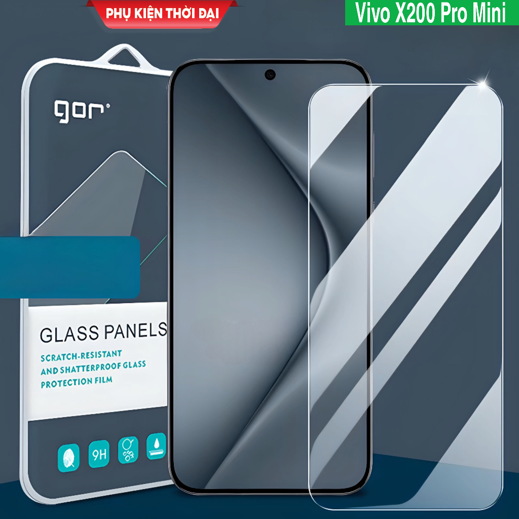 Cường lực Gor Vivo X200 Pro Mini trong suốt trơn mượt chất kính đẹp hạn chế vân tay