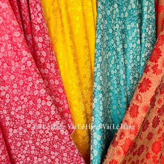 [ Vải Lệ Hằng ] Vải Gấm Lụa Cao Cấp Hoa Nhí 2 Da Mềm Mịn Mát Thoải Mái May Áo Dài, Bà Ba, Đồ Bộ, Sườn Xám ...Sang Trọng