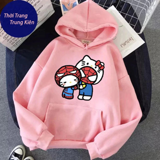  Hoodie Dành Cho Trẻ Em Chất Vải Nỉ Cotton Ấm Áp Hình Hello Kitty Và Người Nhện Đáng Yêu  M 113  