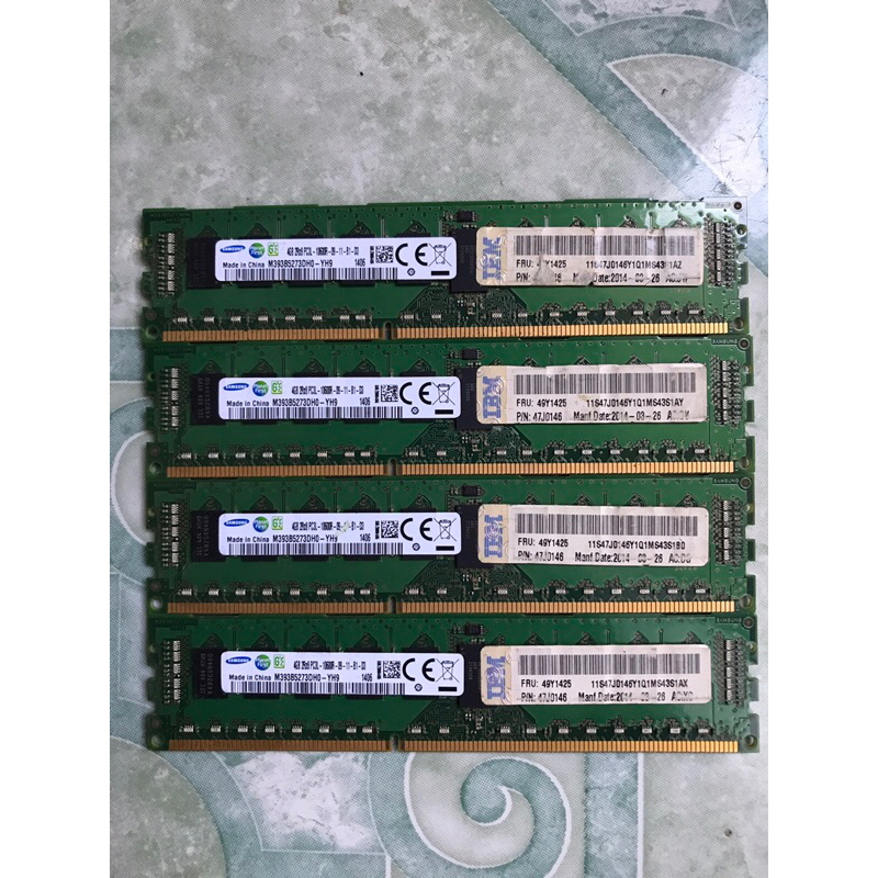 Bộ nhớ Ram 4gb 2Rx8 PC3L-10600R IBM FRU: 49Y1425 - P/N: 47J0146 (ĐÃ QUA SỬ DỤNG)