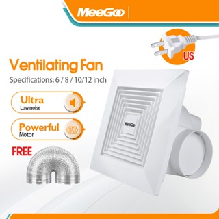 MeeGoo Quạt thông gió âm trần 6/8/10/12 inch Quạt hút âm trần,220v Tặng 1m ống hút Gắn trên trần nhà