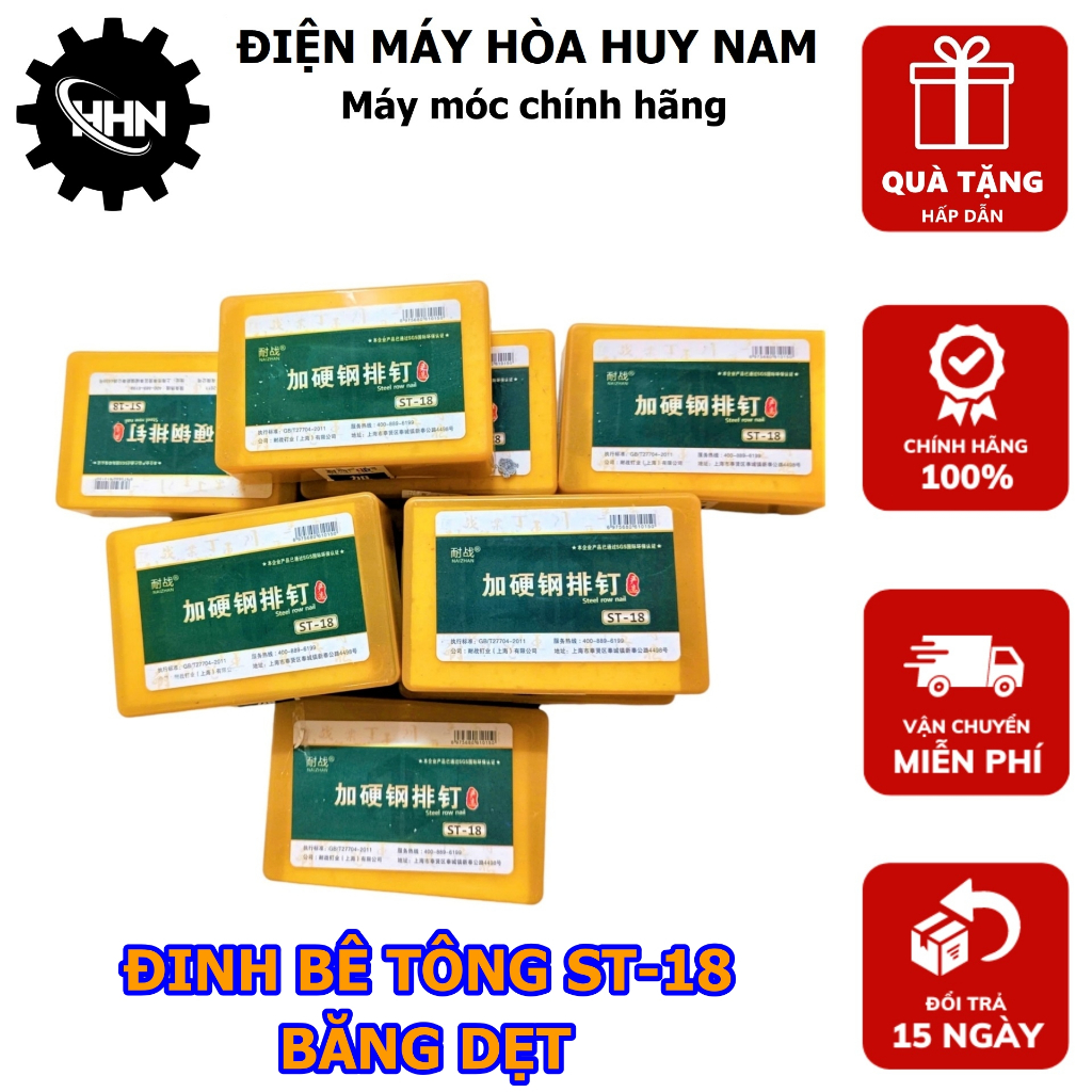 Đinh ST18 dẹt dùng cho máy bắn đinh bê tông STARKER ST18 , hộp 1400 đinh