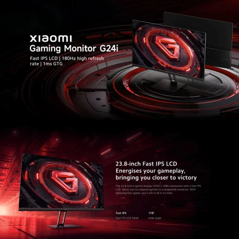 Màn hình Xiaomi Gaming G24i (ELA5625EU) (23.8" FHD/ Fast IPS 180Hz/1ms/FreeSync/HDMI) - Chính hãng | BigBuy360 - bigbuy360.vn