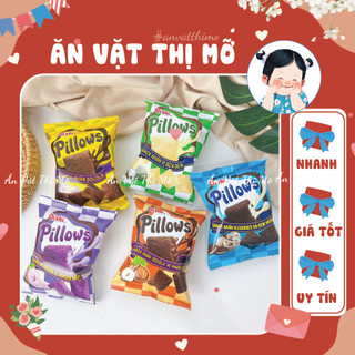   COMBO 10 GÓI  Snack Pillows Oishi Nhân Sữa Dừa - Socola - Kem Vani  Gói 14G  Ăn vặt Thị Mỡ 