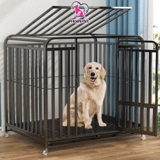 Chuồng Nuôi Nan Ống DÀY 1.5CM Cho Chó Mèo Lớn tới 40kg Sơn Tĩnh Điện Có Bánh Xe Hoshi Pet CN07