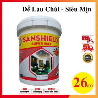 26kg Sơn nước SuperMax Siêu Mịn dễ lau chùi trang trí sơn tường trong nhà, decor phòng nội thất