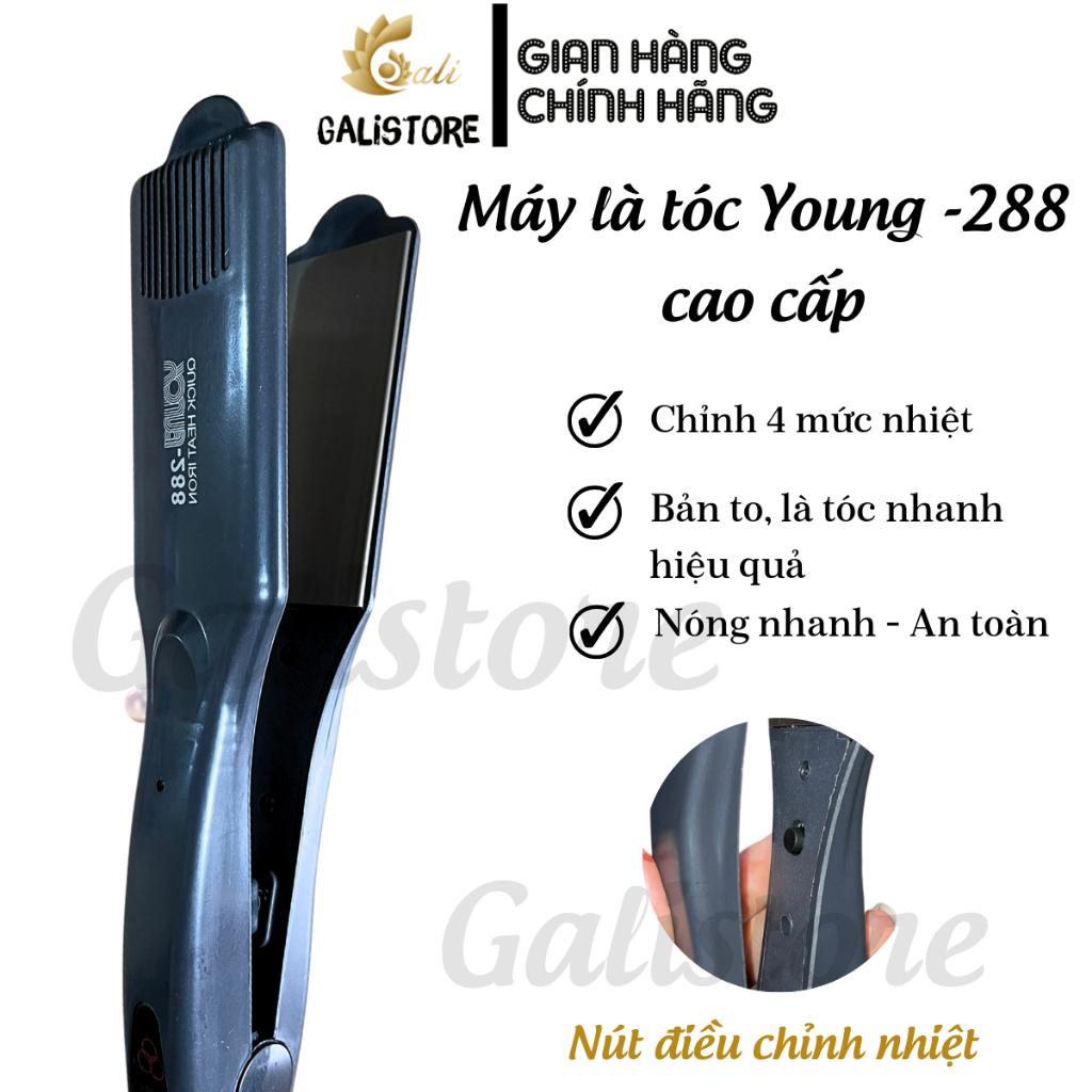 Máy Là Tóc,Máy Ép Duỗi Tóc Thẳng 4 Mức Chỉnh Nhiệt Young