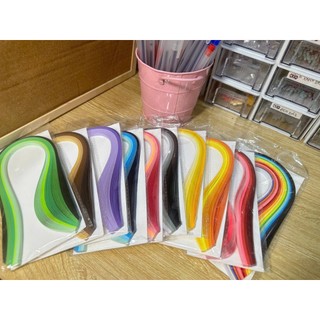 Giấy quilling rộng 5mm đủ tông màu dùng làm thiệp, làm tranh handmade