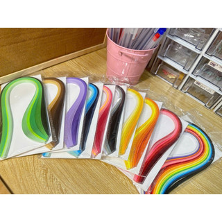 Giấy quilling rộng 5mm đủ tông màu dùng làm thiệp, làm tranh handmade