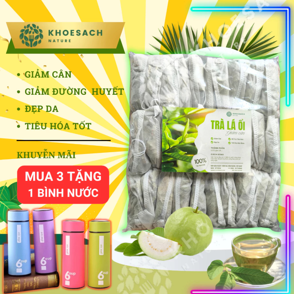[COMBO 3 gói tặng bình] Trà lá ổi túi lọc oke