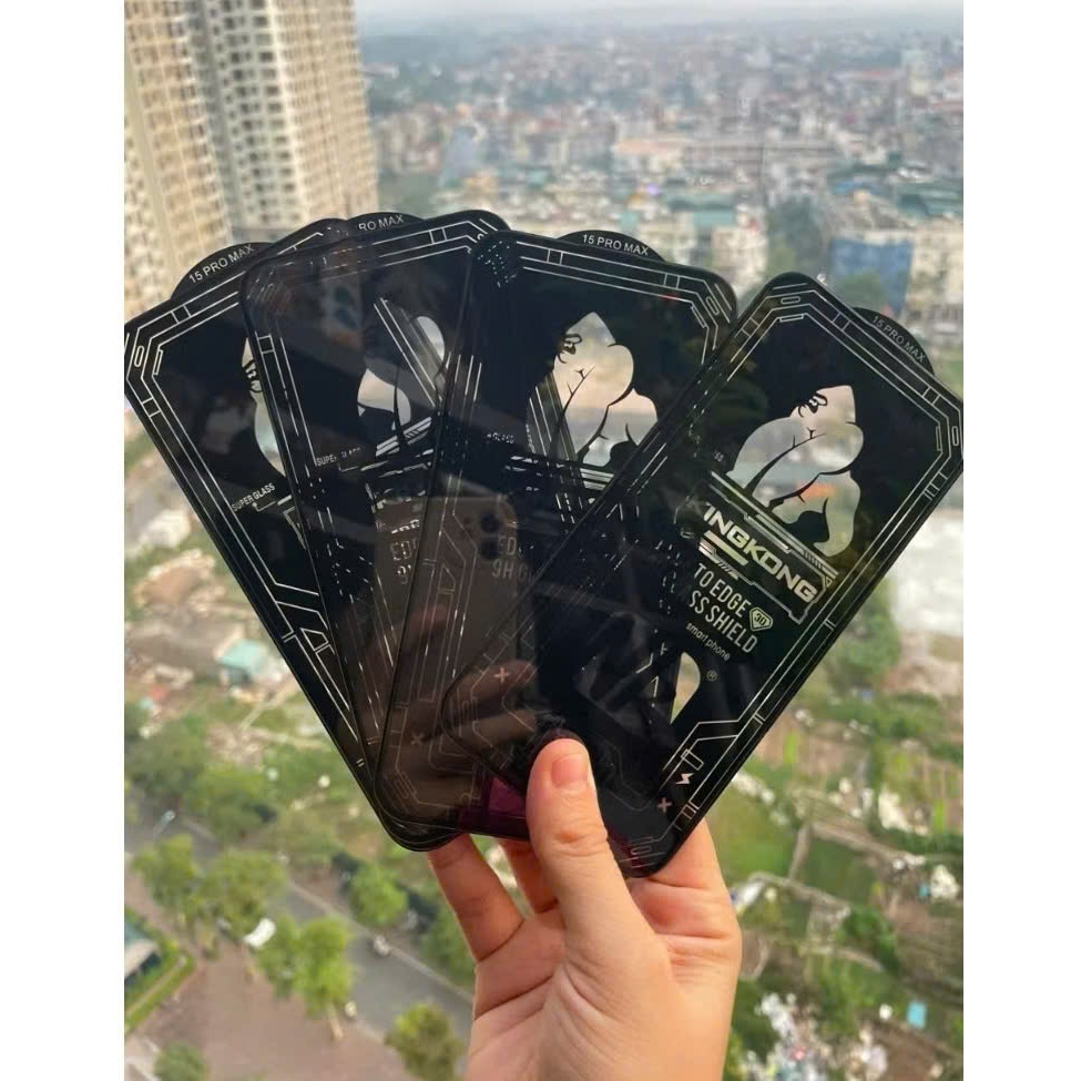 Kính cường lực Kingkong iPhone 16 Pro Max, 16 Pro, 15 Pro Max, 14 Pro Max , 13, 12 (THẾ HỆ II)