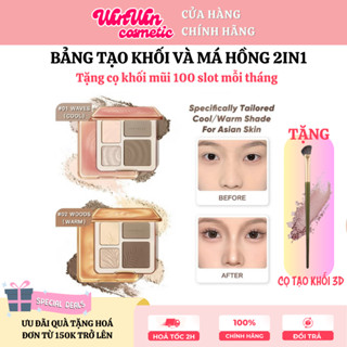Bảng phấn bắt sáng và tạo khối 4 ô JUDYDOLL Highlight & Contour Palette trang điểm tự nhiên, lâu trôi, chống nước 9g