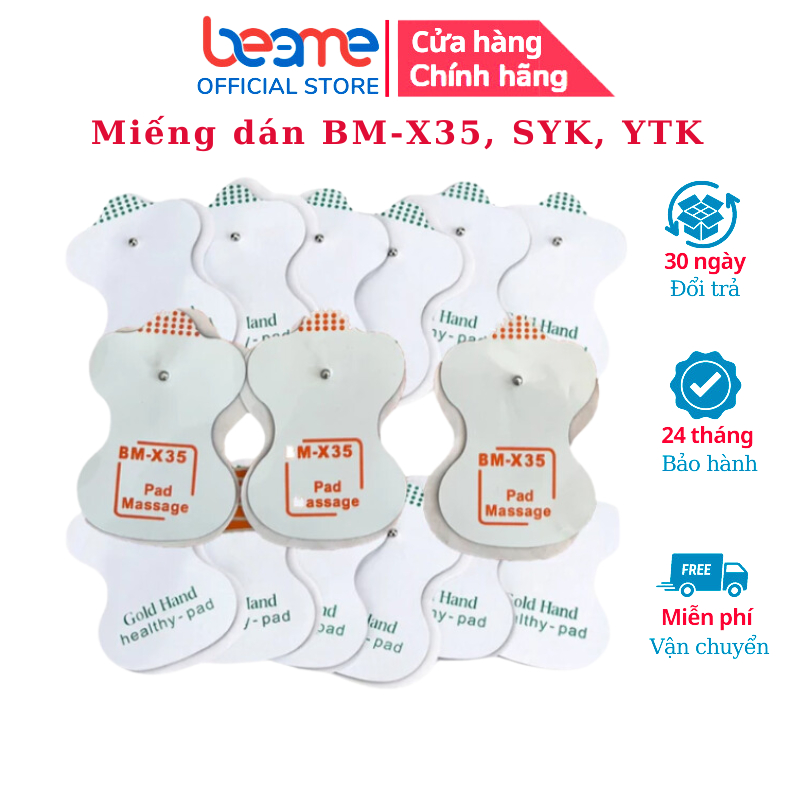 Miếng dán xung điện, Miếng dán điện cực dùng cho máy xung điện BEAME SYK308B, YTK309B, BMX35
