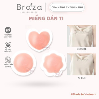 Miếng Dán Che Nhũ Hoa Silicon Không Lộ Viền Sử Dụng Được Nhiều Lần Cao Cấp BRAZA - 1222