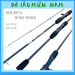 Cần câu máy, cần câu lure giá rẻ, cần câu cá Rise Spin sói đen chất liệu cacbon cao cấp