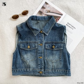 Áo khoác nữ Twenty.Five gile jeans, 2 túi ốp ngực, cúc đồng 6385