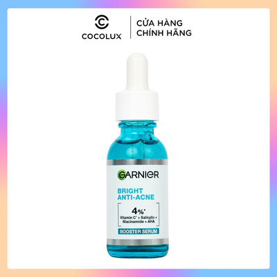 Tinh Chất Garnier Bright Complete Anti-Acne Booster Serum Giảm Mụn Mờ Thâm Cho Da Dầu, Mụn 30ml