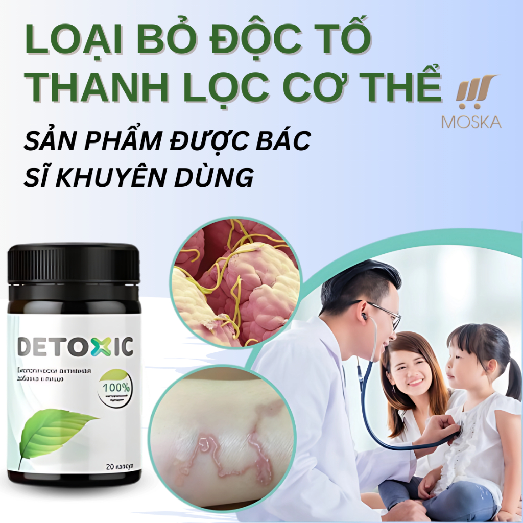 Viên Uống Thảo Dược Diệt Ký Sinh Trùng Cơ Thể Sạch Khỏe Detoxic Hendel's Garden Nga Tăng Cường Sức Khỏe