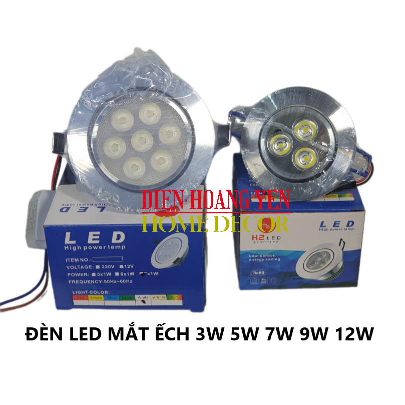 ĐÈN LED MẮT ẾCH ÂM TRẦN 3W, 5W, 7W chỉnh được góc chiếu