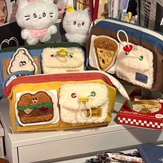  Túi bút hình gấu hamburger dễ thương – dung tích lớn hộp bút dành cho học sinh nam nữ Pencil Case 