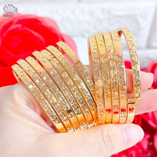 Vòng tay nữ 7 chiếc màu 18 khắc hình thoi cao cấp Orin V2465
