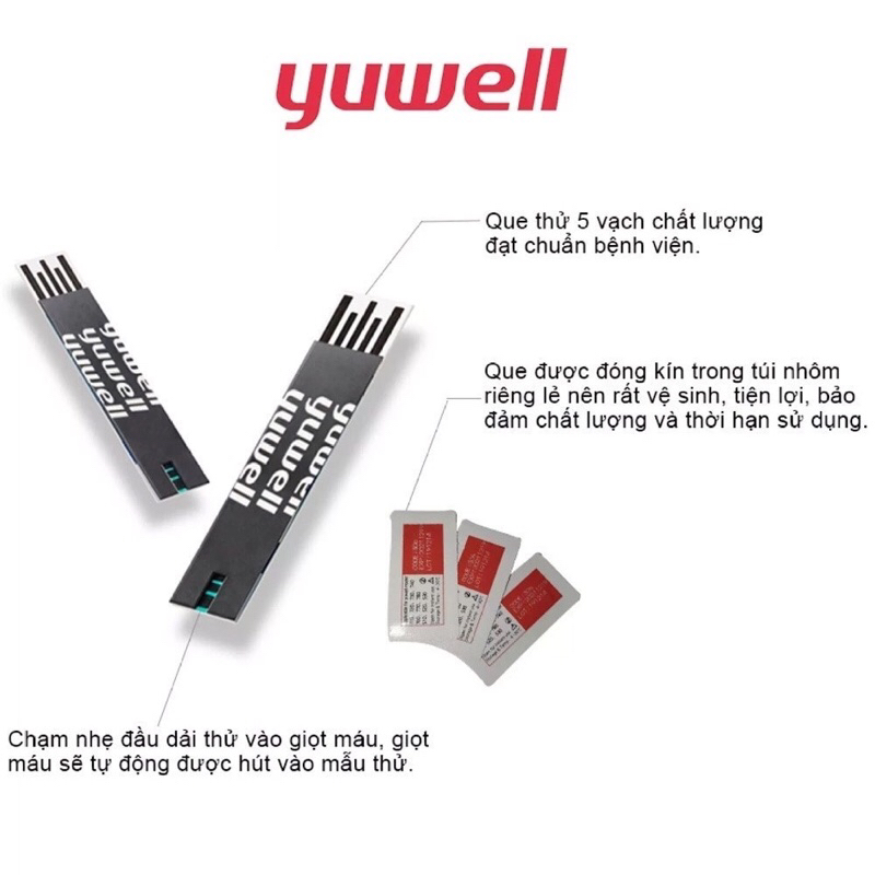 (Date xa) Que thử đường huyết Yuwell Y330 dùng cho máy đo đường huyết Yuwell